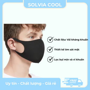 Khẩu trang vải su SOLVIACOOLSTORE chống nắng chống bụi, có thể giặt và tái sử dụng